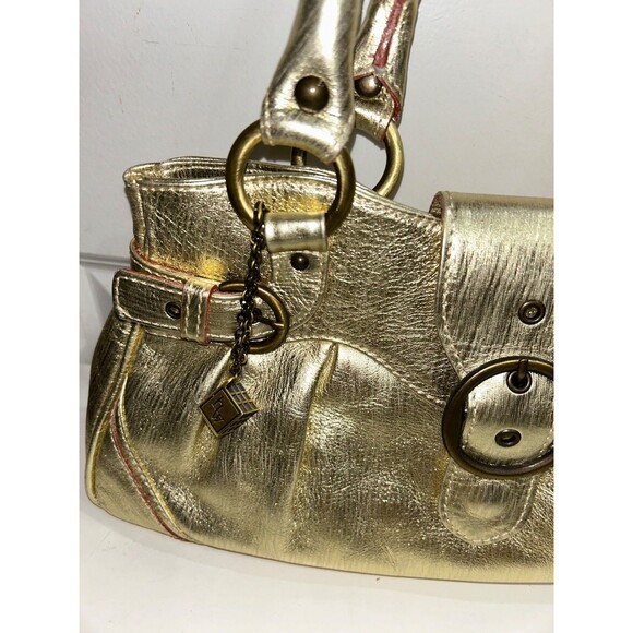 Helen Welsh Vintage NWT Gold Leather Shoulder Bag - Picture 3 of 15
